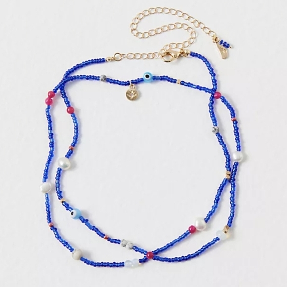 Free People Jewelry - BWT- Free People, Charade Belly Chain, Cobalt - NEW! -$24
